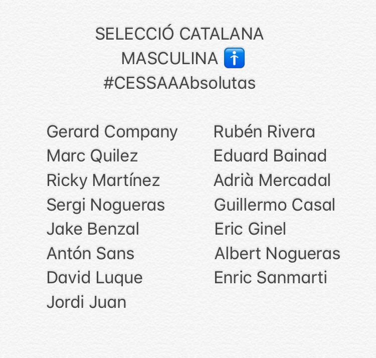 <a href="/padelbcn_elprat/">Padel Barcelona Prat</a> Llista de Seleccionats masculins per disputar el #CESSAAAbsolutas a partir de demà al <a href="/padelbcn_elprat/">Padel Barcelona Prat</a> 
Molta Sort 👏👏
#YesWeCAT