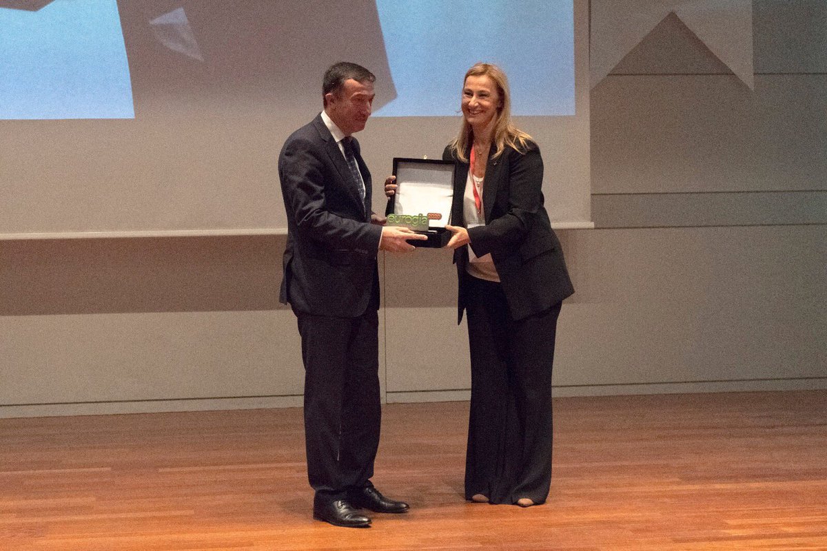 EUROGIA's tweet photo. EUROGIA2020 Chairwoman,Sinem Altuncu together with the Science, Industry and Technology Minister, Mr Hasan Ali Celik #eurogia #energy https://t.co/v6ZCmNQ4pv