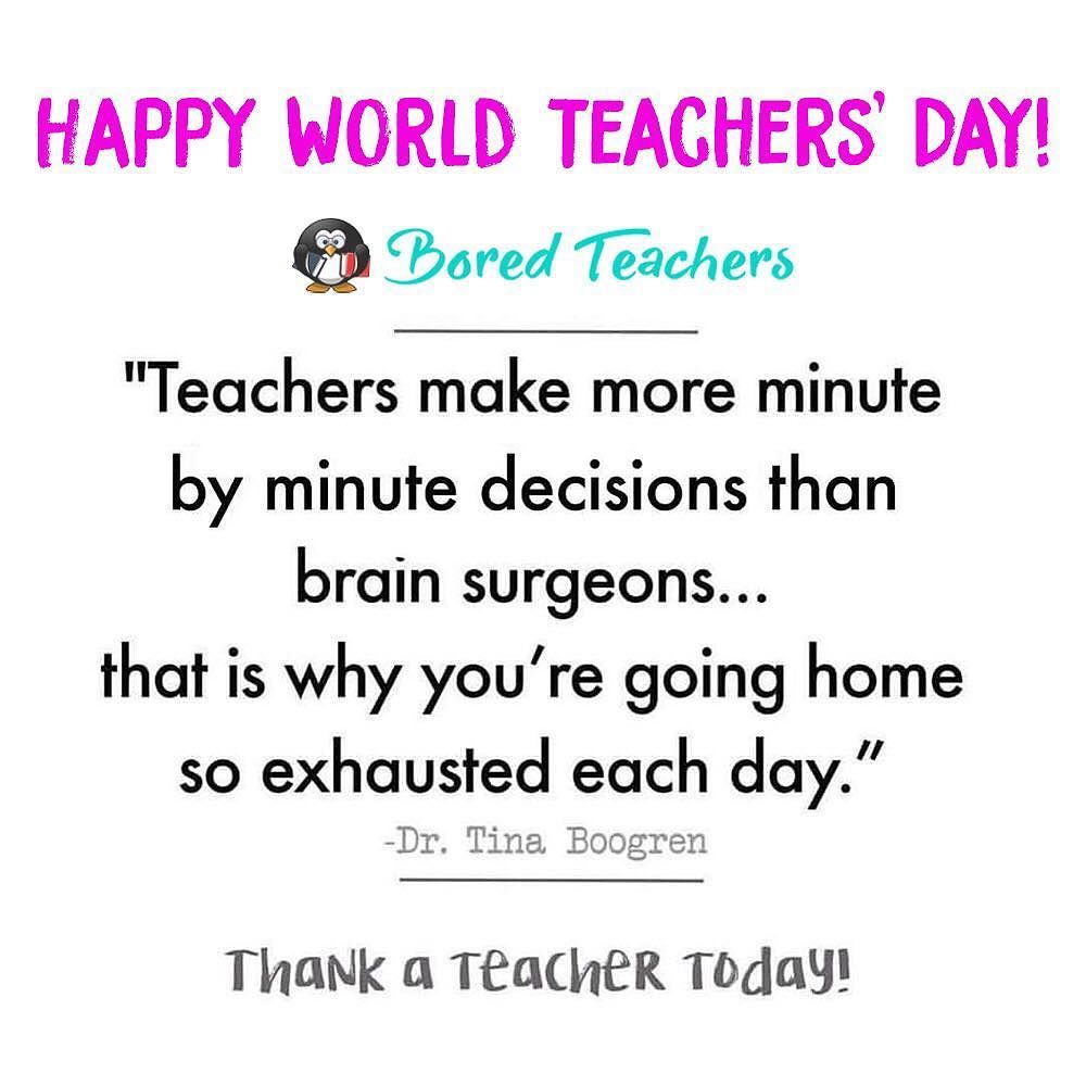 Bored_Teachers's tweet photo. Thank a teacher today! 👏🏻#WorldTeachersDay https://t.co/tQj34c3UHh