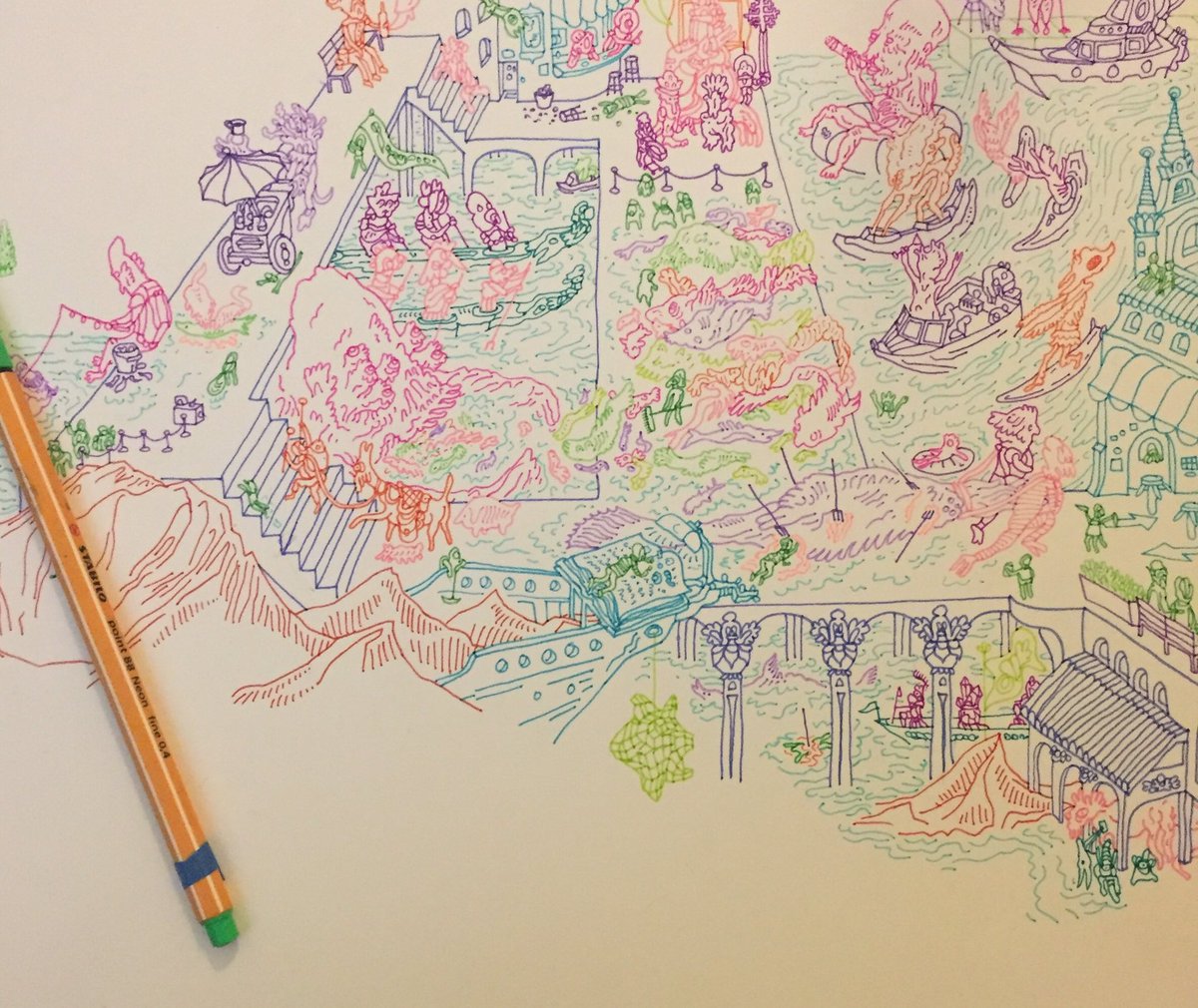 justinpaszul's tweet photo. drawing progress last night, revisiting an old abandoned harbor scene https://t.co/lcnjlgQIVt