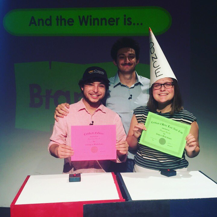 USCMindGames's tweet photo. And our winner is.... Brandon!!! Tune in next Thursday at 11AM to catch our MUSIC episode! https://t.co/4fTNtCF55R