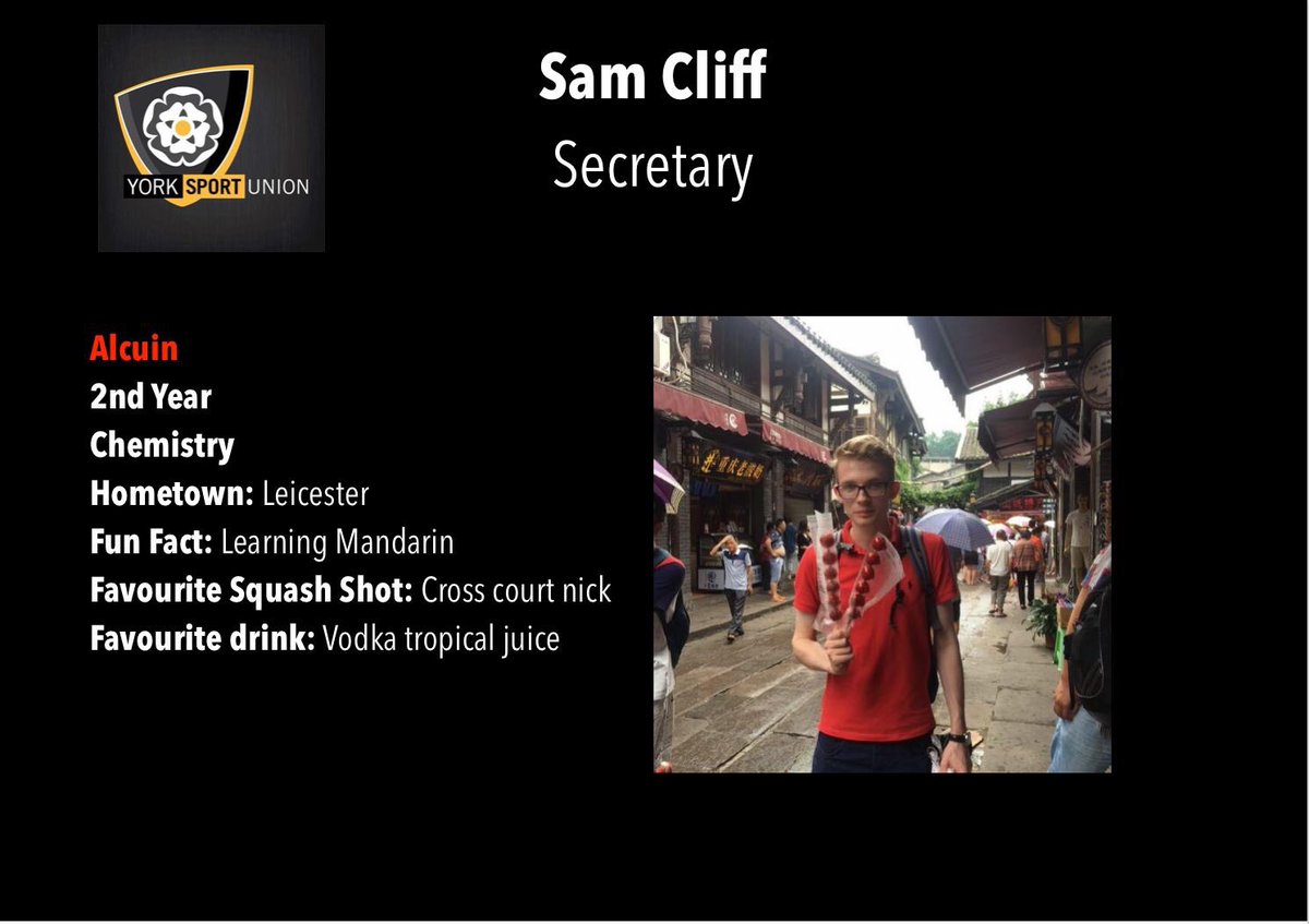 UniofYorkSquash's tweet photo. Next up is our Secretary, Sam. https://t.co/7P4lQZsSMu