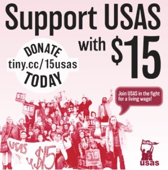 USAS's tweet photo. No college employee should work full time and go hungry.
Support USAS in winning $15 on campuses across the country. #USASfor15 https://t.co/Mw2OkfDtNV