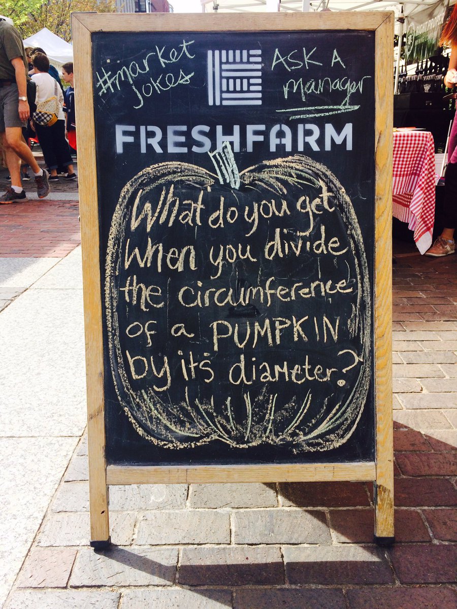 FRESHFARMPennQ's tweet photo. Stop by from 3-7 to take a crack at our #marketjokeoftheweek!#marketmath #veggiejokes #PennQuarter @FRESHFARMMktsDC https://t.co/1YfZfgnffO