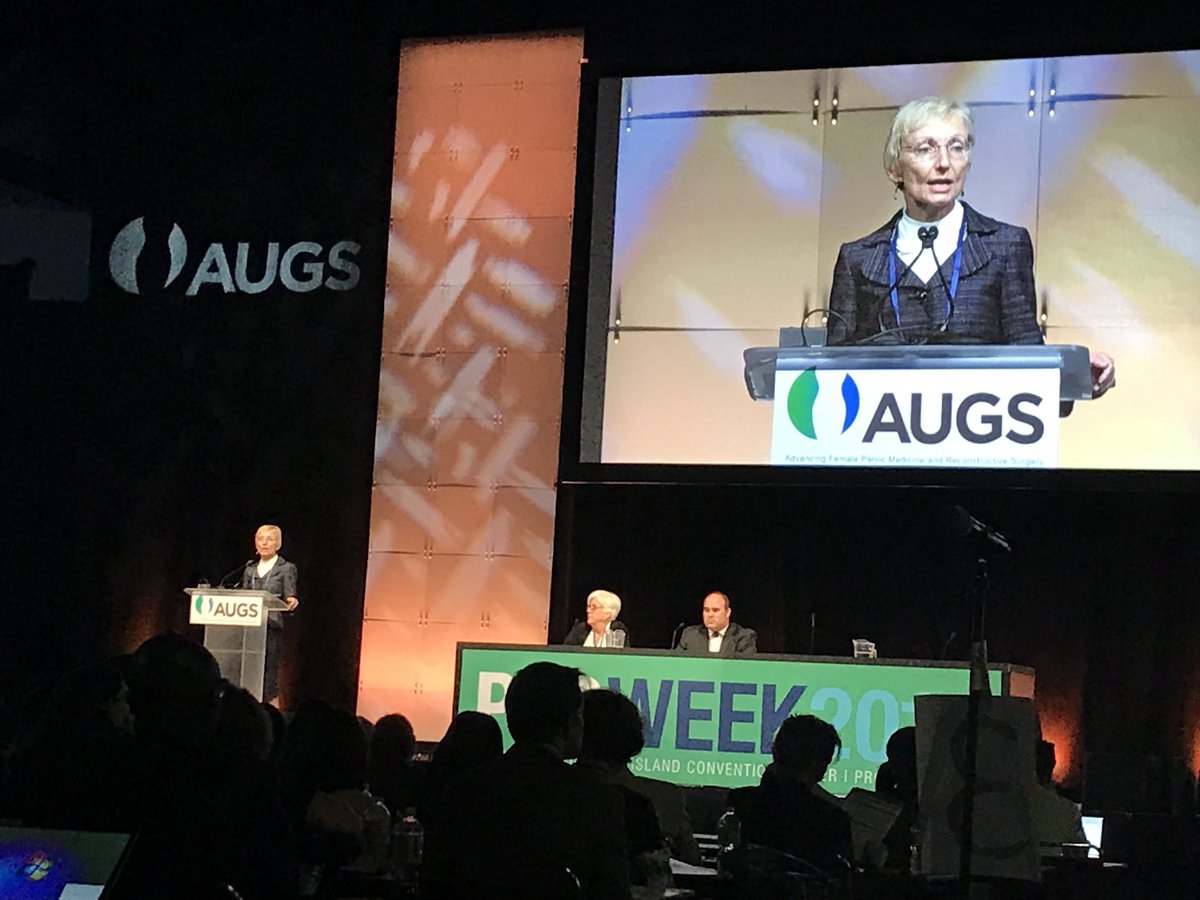 Dr. Cindy Amundsen presenting the award-winning trial reporting two-year outcomes from the Rosetta Trial (Botox vs Interstim).