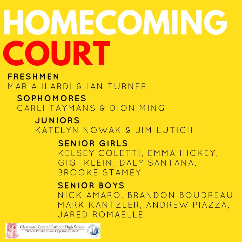 ccchsmarauders's tweet photo. Congrats to our 2017 HOMECOMING COURT! #ccchcweek17 https://t.co/zCe7qdISsM