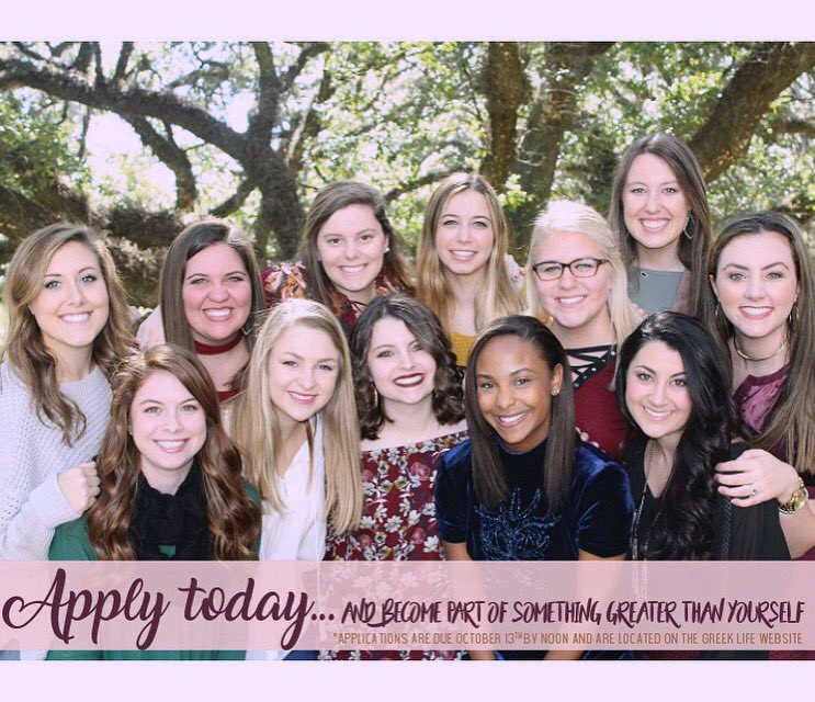 Applications for Panhellenic executive board are open until 10/13! Come be a part of something bigger than yourself lsu.edu/students/greek…