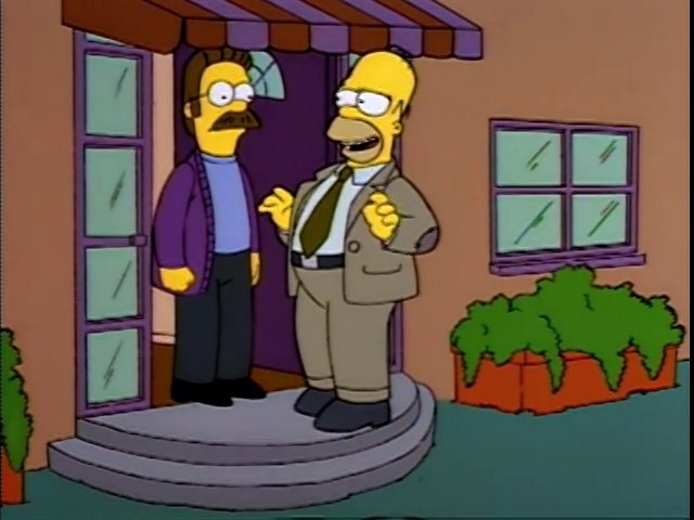 "Oh, Homer. What a pleasant..."
"Can't talk now Flanders. I've got a class to teach." #WorldTeachersDay
