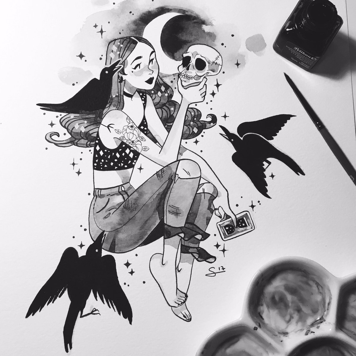 Inktober 5 - Raven ? 