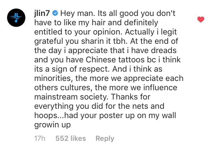 ajRAFAEL's tweet photo. Kenyon Martin on @JLin7’s hair. And Jeremy’s response. I would’ve responded way differently... thanks J for your class and respect. Amazing https://t.co/zZQDdNwyBu