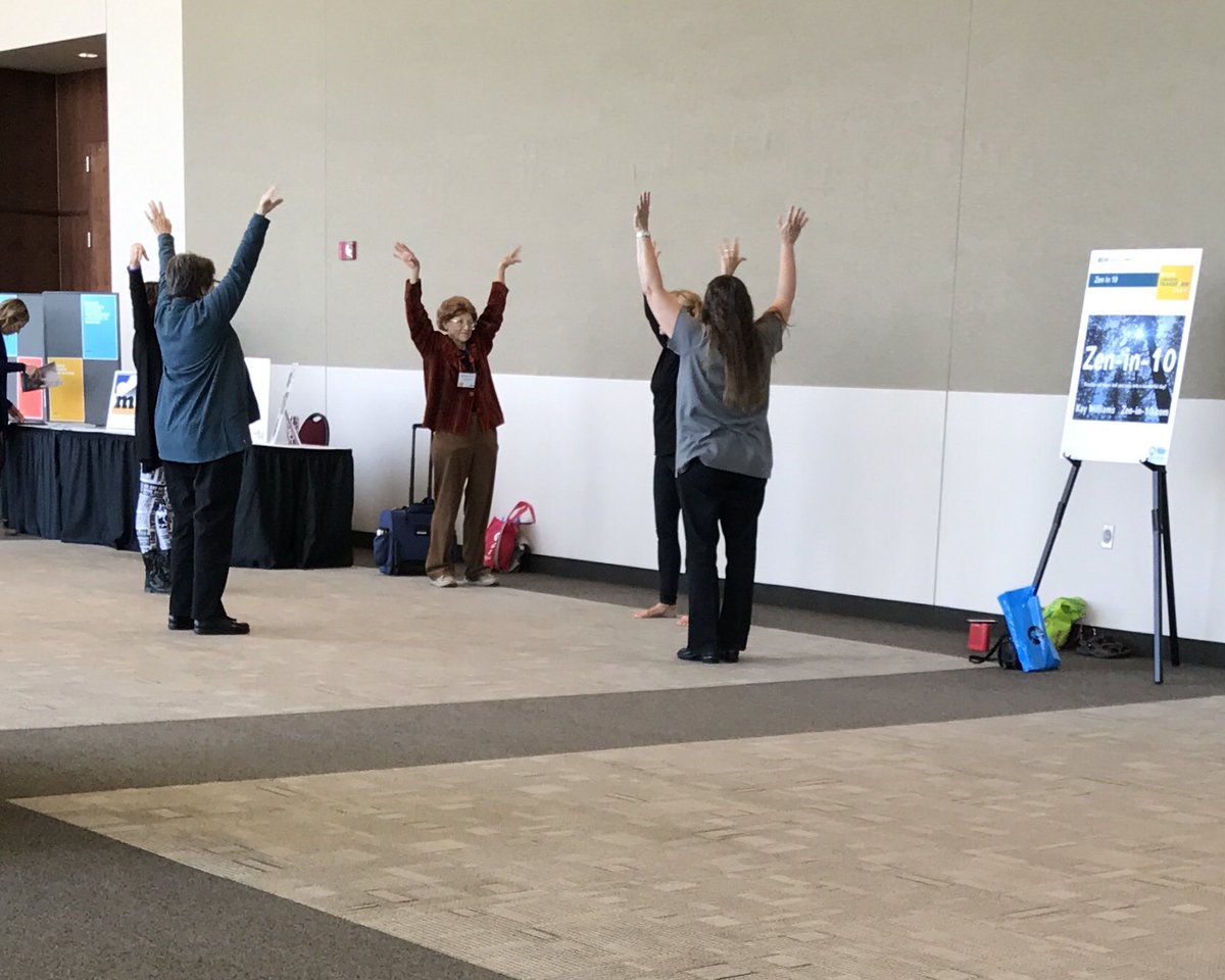 LilAlAdventures's tweet photo. Get your Zen on #NDLA17 - librarians stretch to new limits- #ndlibchat #lilaladventures https://t.co/jXfrOoOl00