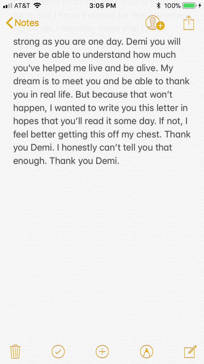 LivWatchher's tweet photo. my letter to @ddlovato. i hope you find time to read this. https://t.co/D55y2FFKCb