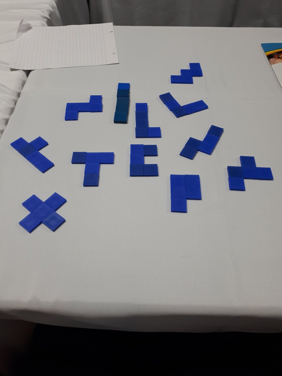 stouffersam3's tweet photo. Exploring pentominoes during a conference is a great way to spend #TeacherDay #IKME2017 https://t.co/dew2Sa1mBp