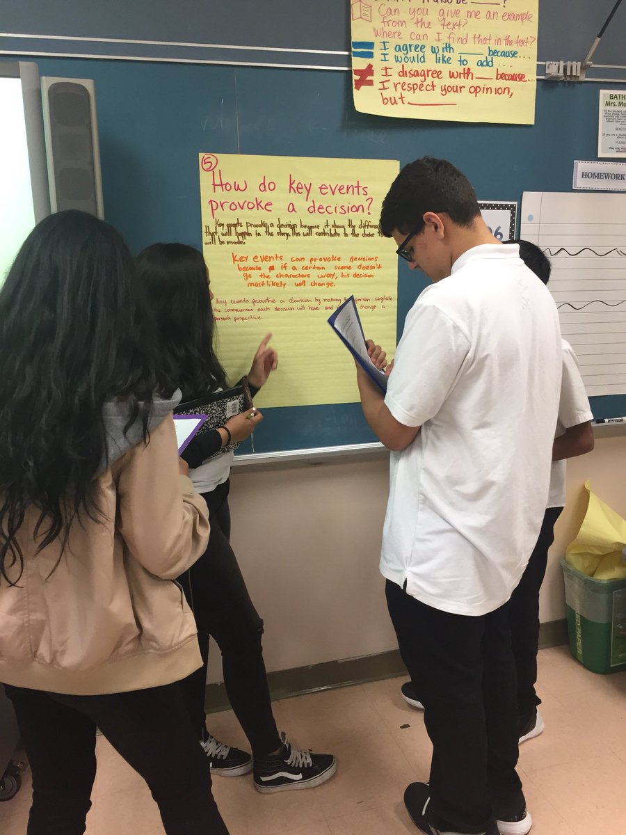 MrsMonock's tweet image. Ss utilizing a gallery walk to engage in discussion on our Decisions That Matter Unit @MS137Heroes #studentengagement #msela #elaclass
