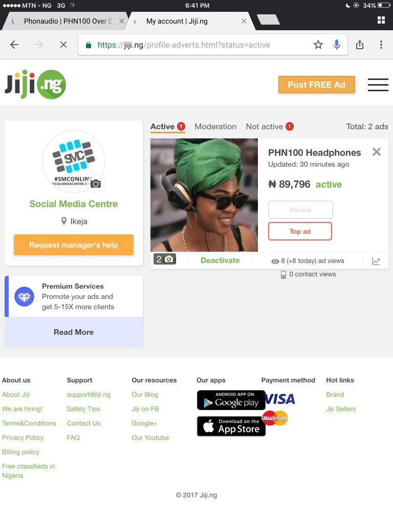smconlineng's tweet photo. #NOW #AVAILABLE ON JIJI.NG π³π¬ #Phonaudio
#Exclusive 7 days 40% #discount #offer for Nigerians, from 1st - 7th Oct https://t.co/UfhxQaDLnZ
