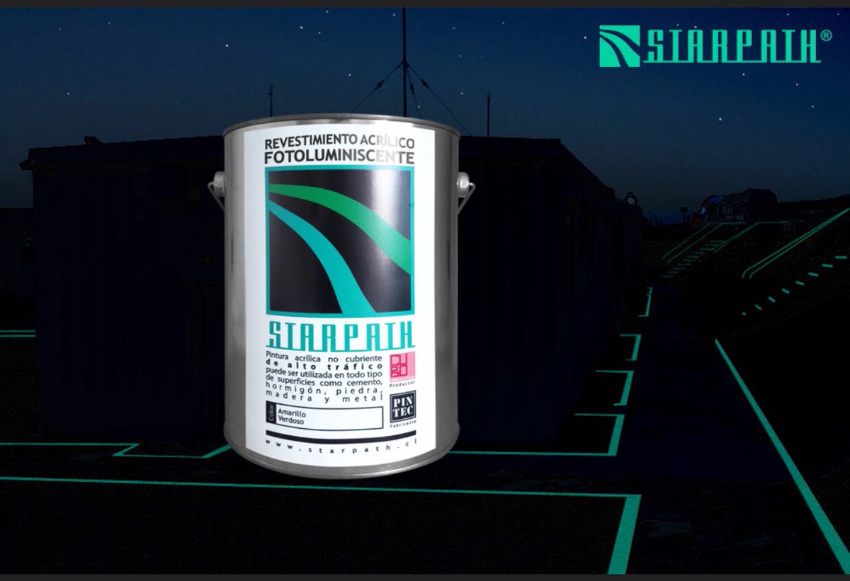 Otros productos? sí!! 
En #CampamentoAlma se usó el #RevestimientoAcrílico #Fotoluminiscente Starpath® para demarcar zonas de seguridad 🚚