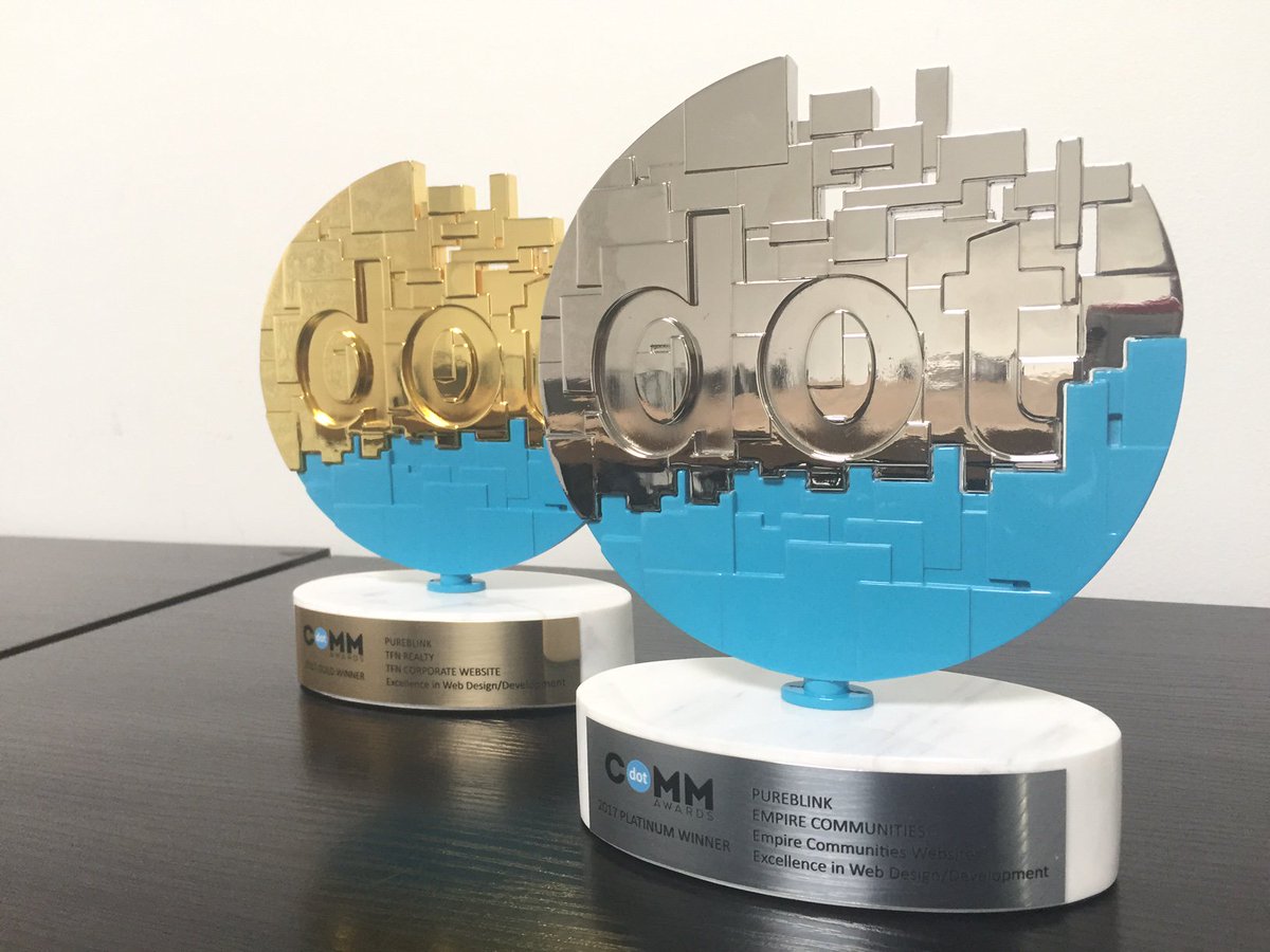 Pureblink_'s tweet image. Excited to share we won 2 #dotCOMMAwards in the bestWebsite category Congrats to our web team &amp;amp; partners @Empire_Living  &amp;amp; @TFN_RealtyInc
