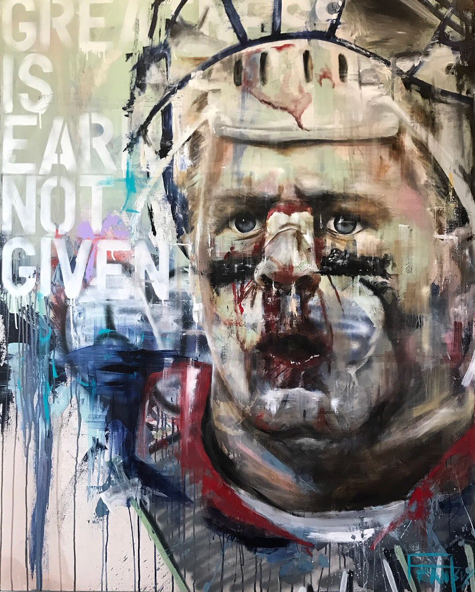 This was from a live painting last night at Hotel ZaZa. Winner for this <a href="/JJWatt/">JJ Watt</a> piece will be announced this weekend.