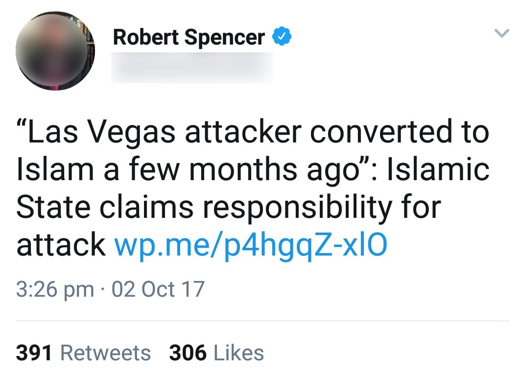 IslamExtremism's tweet photo. Spencer and Robinson: Two Rabid Islam-Haters in Denial: When a Mass-Murdering Terrorist is a non-Muslim White Male, https://t.co/ef8Itf6Wds