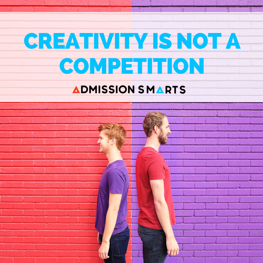 AdmissionSmarts's tweet image. The good news is, you don&apos;t really need to compete. You just need to show off who you truly ARE. #CollegeAdmissionsTips #creativity