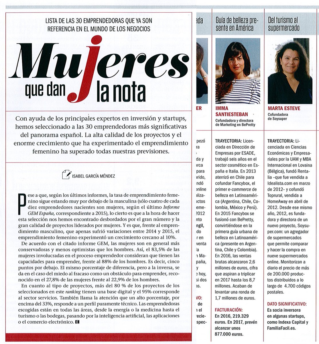 ¡You rock girl 💪! Nuestra Directora de Marketing <a href="/ImmaSantisteban/">Imma Santisteban</a> entre las 30 mujeres emprendedoras en <a href="/Emprendedores/">Emprendedores</a> ¡Qué team #BePretty!