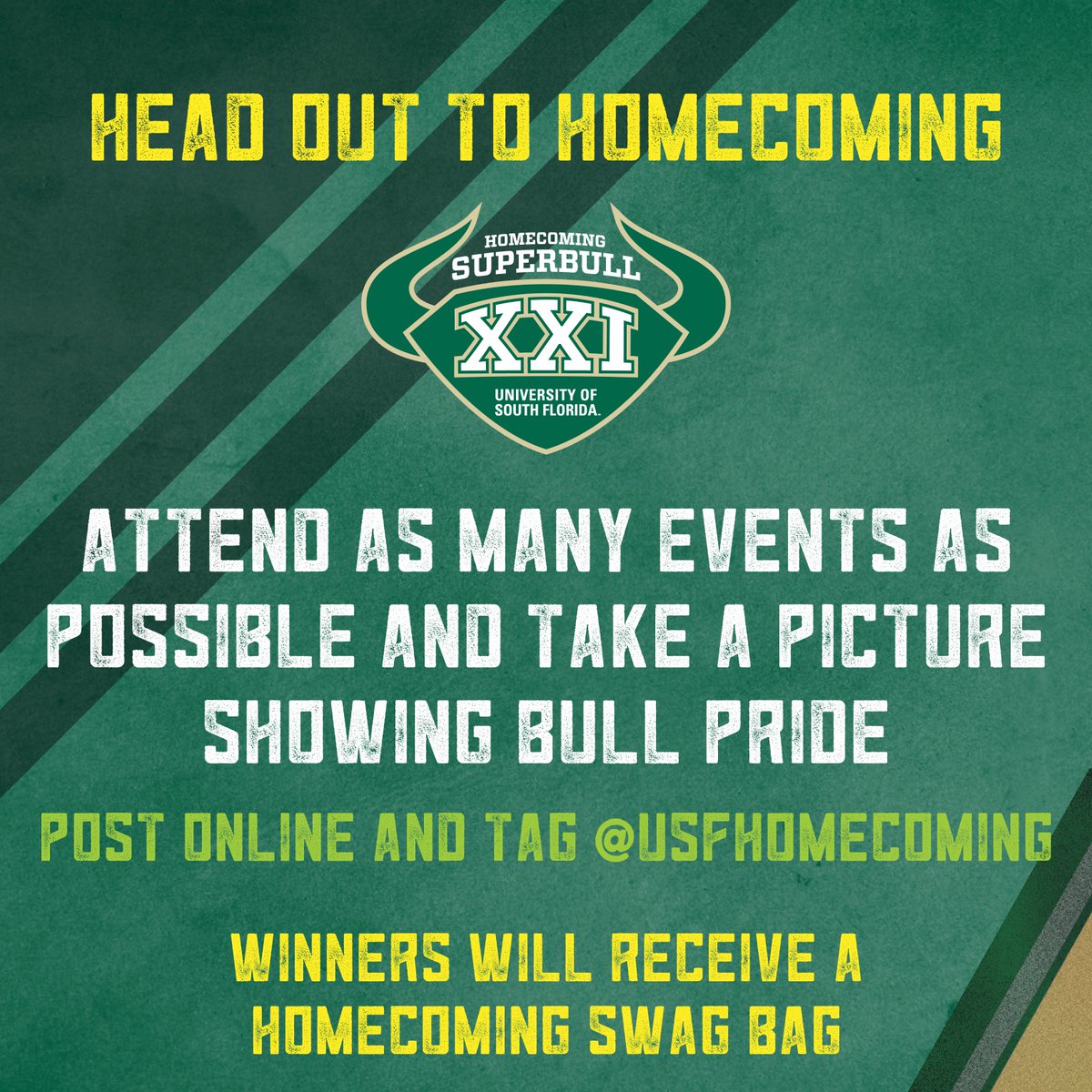 Introducing the 2nd contest for USF Homecoming! Check out USF Homecoming Facebook and Instagram <a href="/USFHomecoming/">USF Homecoming</a> for contest details. #GoBulls