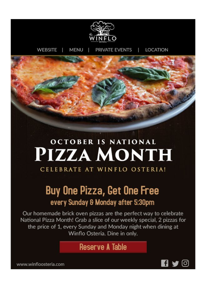 Winfloaustin's tweet photo. Grab a slice of our #NationalPizzaMonth special! https://t.co/8A1dwNacIu https://t.co/4Yq4BK10Rp