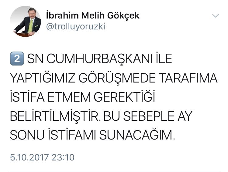 FerudunOzdemir's tweet photo. CNN TÜRK'te büyük rezalet! Melih Gökçek adına açılan çakma hesaptan istifa ettiği açıklaması okundu! Canlı yayında resmen trollendiler. https://t.co/FFKcxRUe4H
