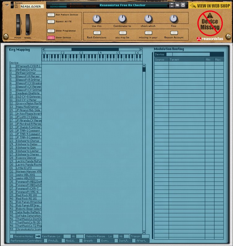 reasonistas's tweet photo. Use Reasonistas "Free Re Checker" to check if you own all 49 free Rack Extensions in the @PropellerheadSW Shop.  https://t.co/6WbW1rU6Ix https://t.co/ThvOi1DR7Y