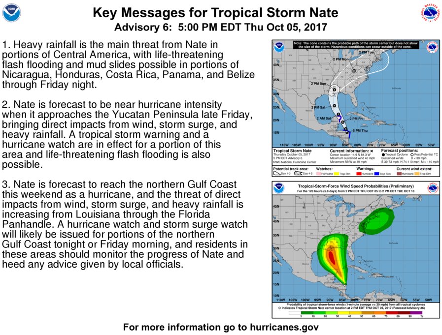Florida declara estado de emergencia para 29 condados ante la proximidad de la tormenta Nate DLZyOnhW4AAubBe