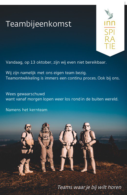 Let the force be with you. Nou ja. Vanaf morgen weer dan.