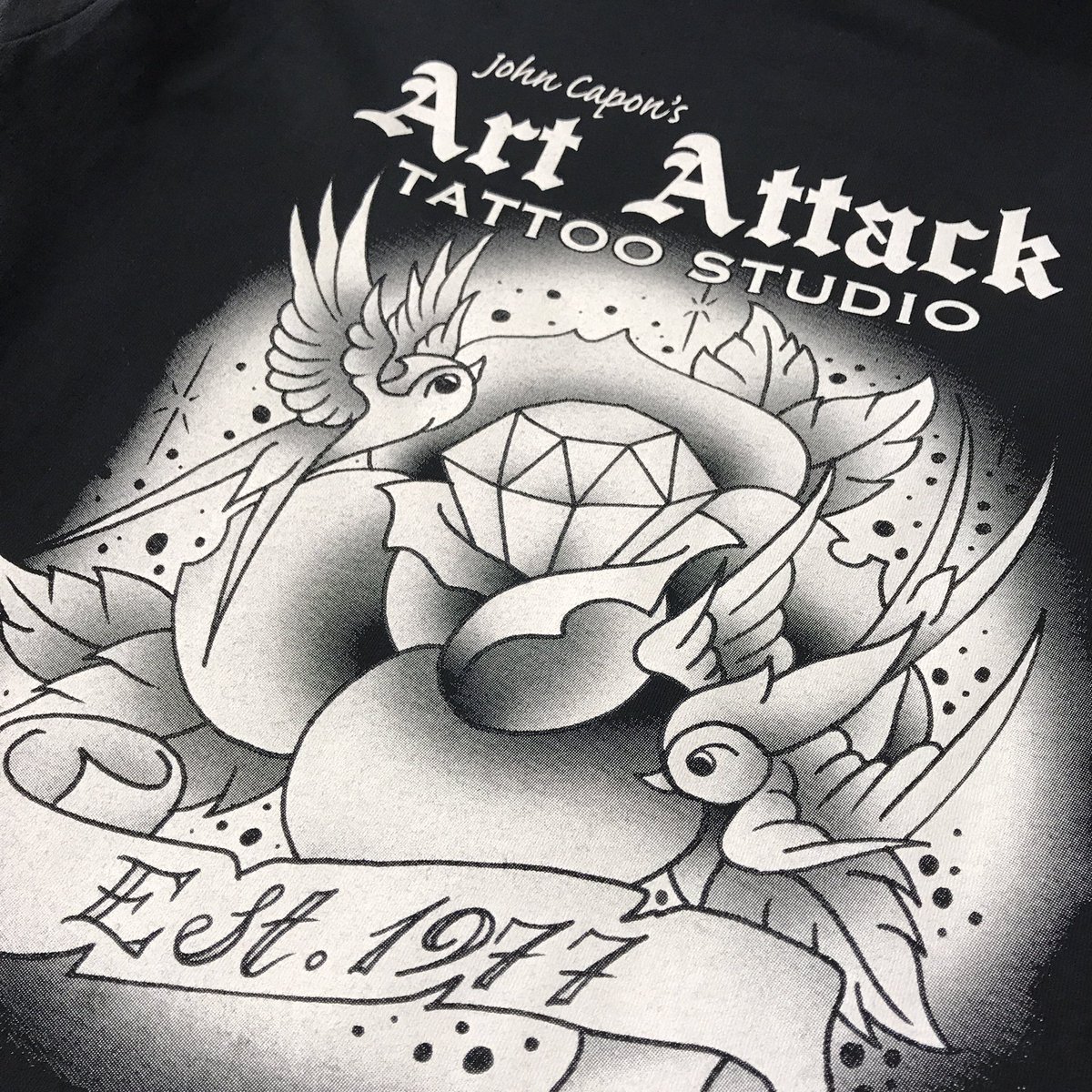 espmerchandise's tweet photo. Printed tees and shirts for Art Attack Tattoo Studio #tattoo #printedmerchandise https://t.co/5AyK1lkF9X