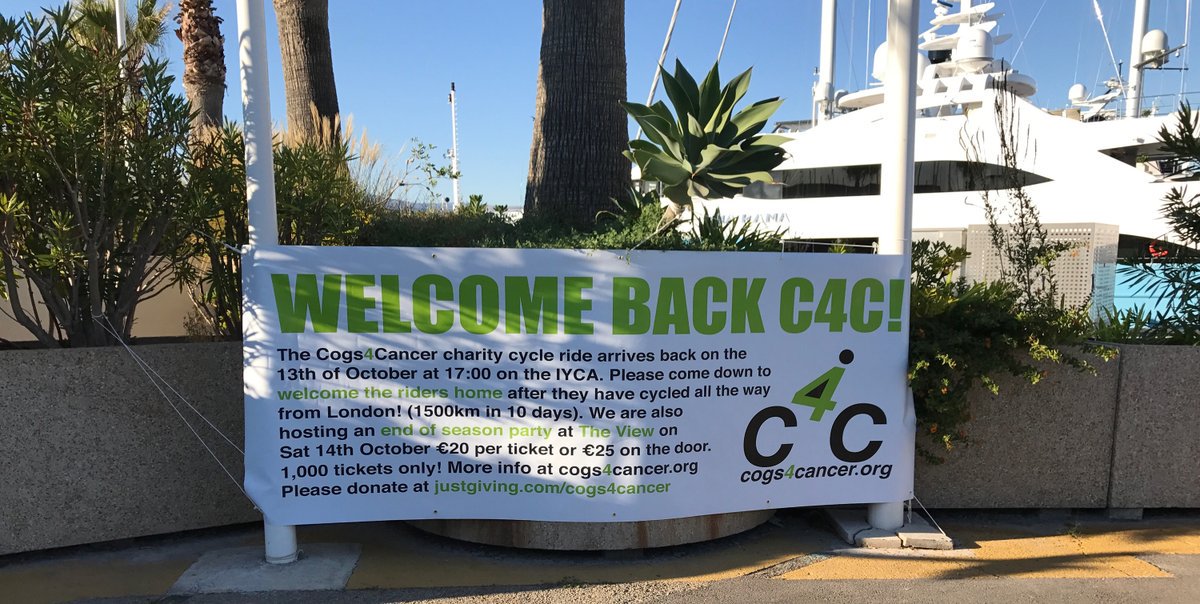 #YachtCrew, remember the <a href="/COGS4CANCER/">COGS4CANCER</a> homecoming starts today from 4pm <a href="/PortVauban/">Port Vauban Antibes</a> Food, drinks, music and more! bit.ly/2mIeUOp