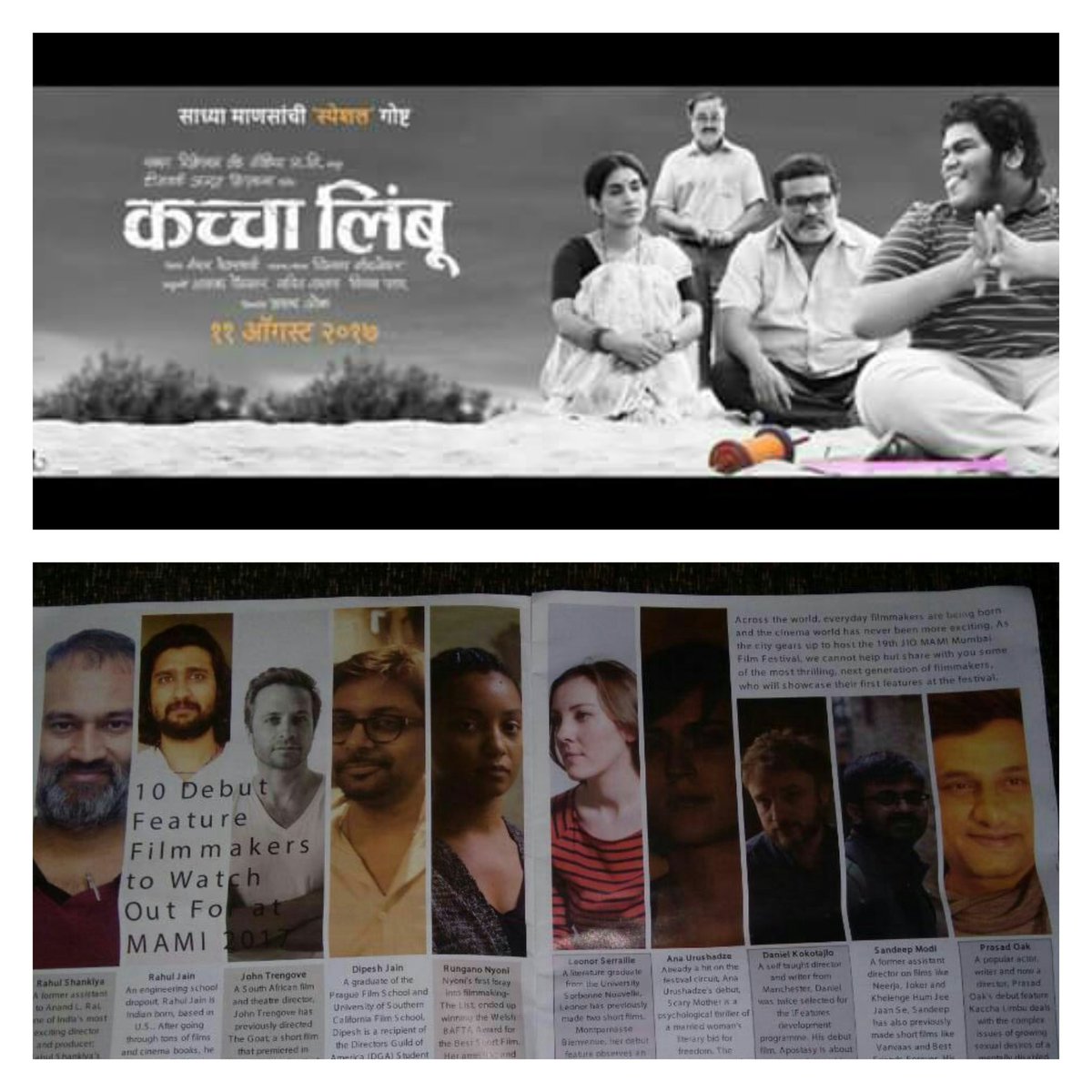 prasadoak17's tweet photo. Feel sooooo honoured...
When MAMI FESTIVAL bulletin mentioned my name in 10 debut feature filmmakers to watch....!!!!
Thankssssss #Mami https://t.co/DyXbBxVJo0