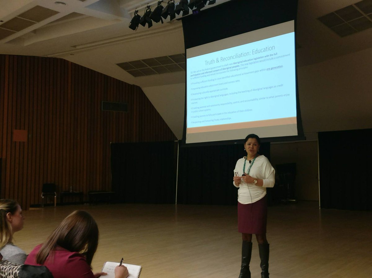 Huge honour! Jackie Ottmann, <a href="/usask/">U of Saskatchewan</a> 's 1st Vice-Provost of Indigenous Engagement, speaking on Indigenous sust. perspectives #CANYouth4SDGs