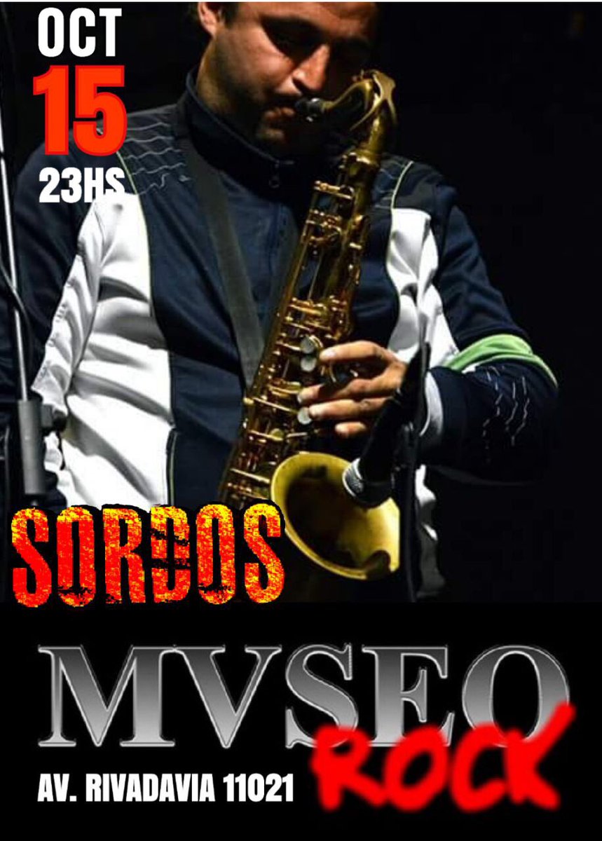 sordosoficial's tweet photo. El 15 de octubre 23 hs en @Mvseo_Rock junto a los amigos de #CapitanResaca 🤘🏿🤘🏿No dejes en paz está alegria🎼🎼 #SordosRock 🤘🏿🤘🏿 https://t.co/gM8FmZtO8s