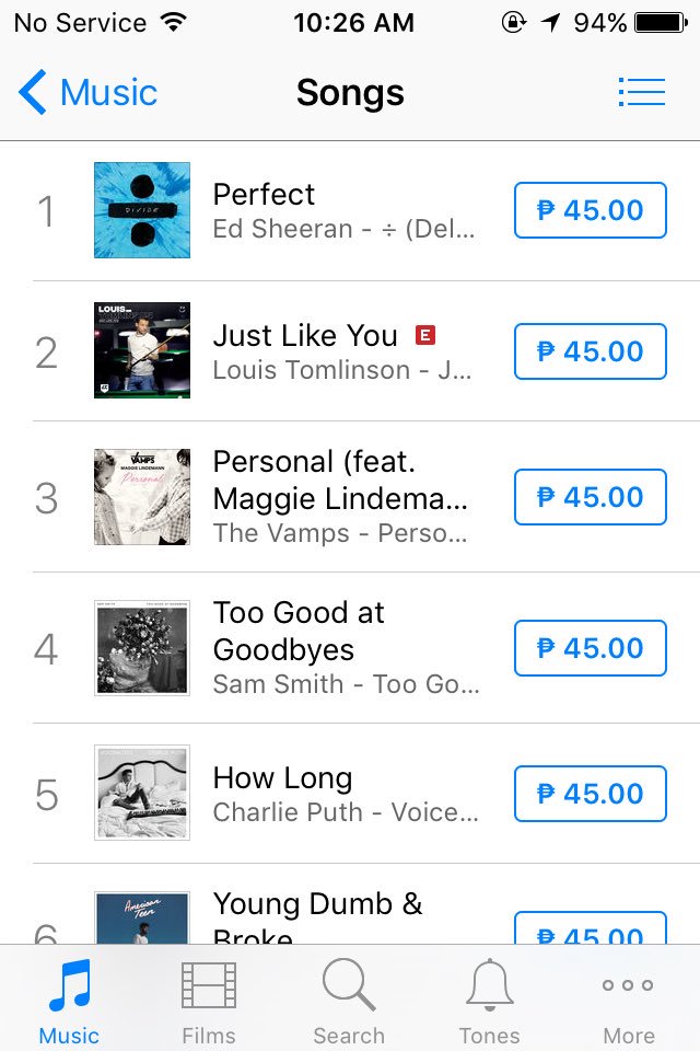 JamieDador's tweet photo. No. 2 In Philippines 👌🎶✌ #JustLikeYou @Louis_Tomlinson https://t.co/4wrAAloRkU