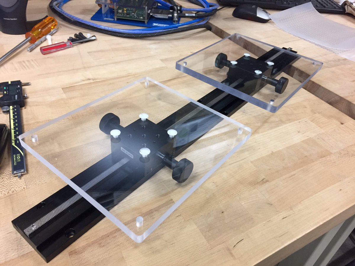 AutomaticDan's tweet photo. CNC cut SiBeam mounts for linear motion rail, allowing millimeter precision for near field testing. https://t.co/8FaUU41VUZ