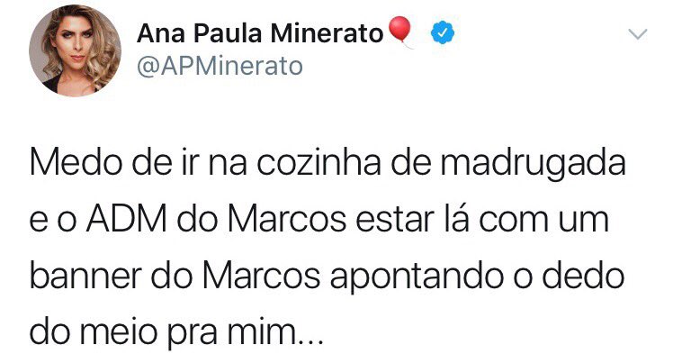 marcos_harter's tweet photo. Precisa ter medo não, só ter respeito! Com a Aninha a gente fala aqui fora, só se preparem pra perder o emprego de ADM de Twitter... https://t.co/69BiTCHB3o
