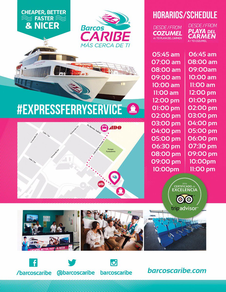 Viajas a #Cozumel? Te compartimos nuestra ubicación en #PlayadelCarmen
#BarcosCaribe