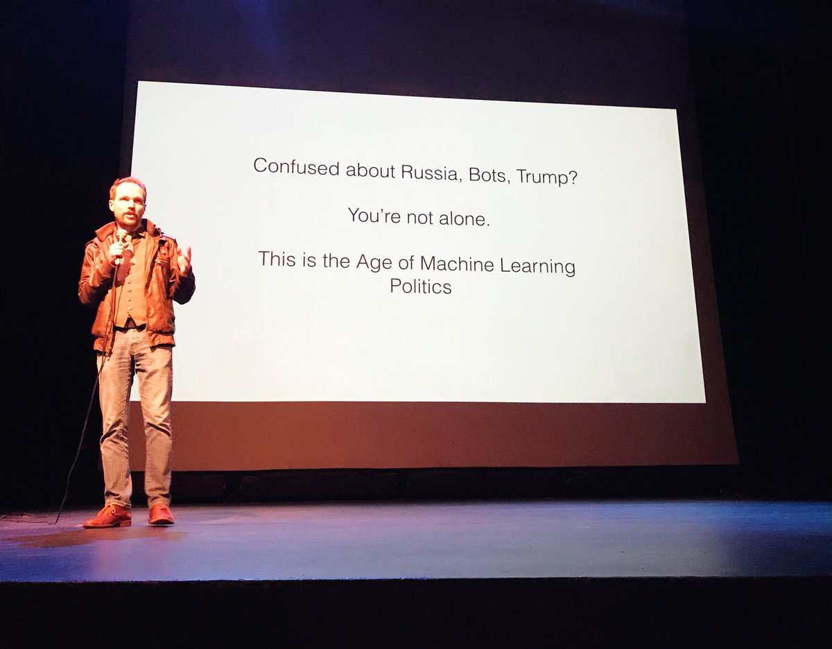 theignitesf's tweet photo. Brett Horvath breaks down election hacking, cyber security, and social networks in the age of machine learning politics. #IgniteSF https://t.co/f5DDHz7vja