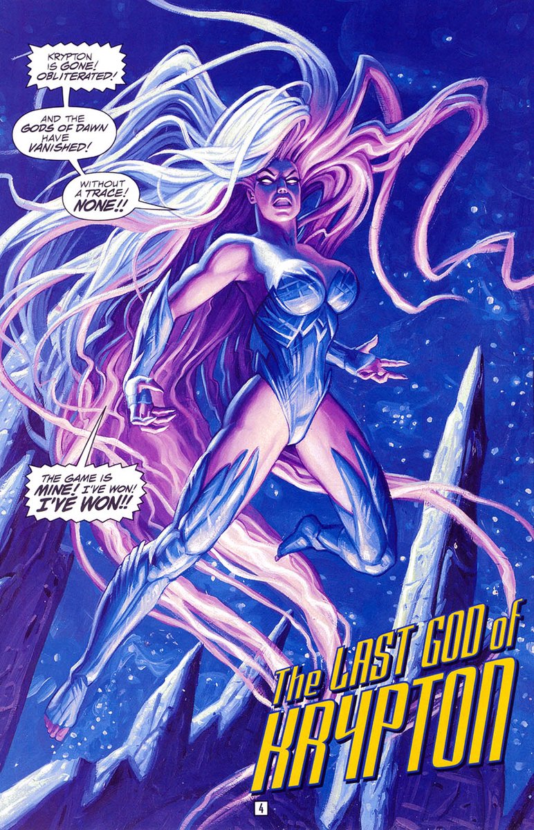 Cythonna appreciation tweet. Possibly the most (physically) powerful foe ever faced by Superman. Cythonna was a malign Kryptonian deity.