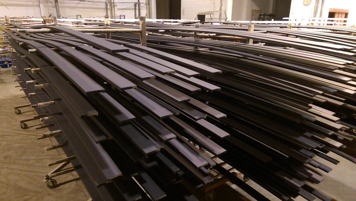 5.4mtr lengths MDF architrave primed black for our customer. #timbercoatings #priming #woodspray