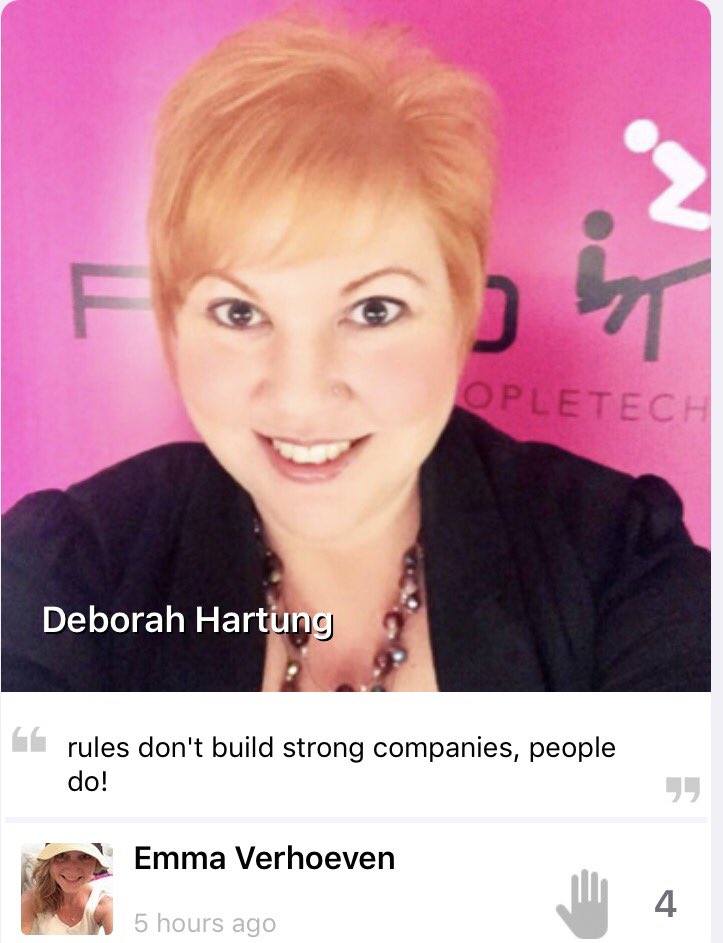 PivotPeopleTech's tweet photo. A quote from #HRisDead by @deborah_hartung #DisruptHR talk in Cape Town #DisruptHRCT #techgremlinsmustfall #travelstart #get5 @garywillmott https://t.co/lyC1zmkXq4