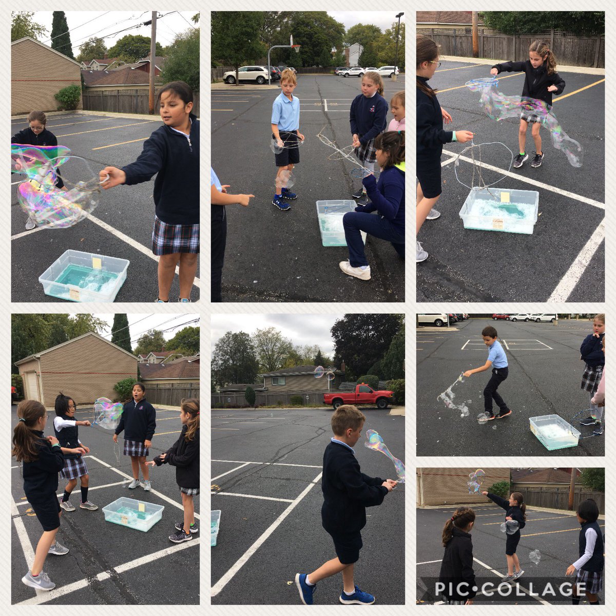SJS_Teachers's tweet photo. 4th grade had a blast this week testing their bubble solution and hand made wands! #crosscurricular #bubblescientists https://t.co/nf89XZuPPU