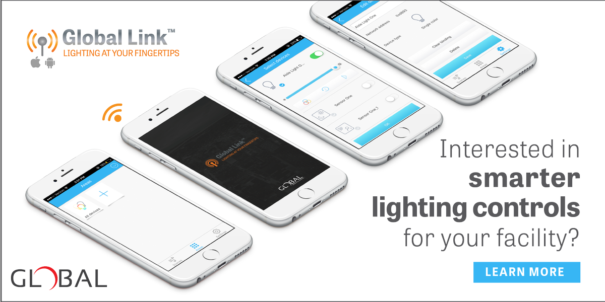Global_GEL's tweet photo. Timed lighting &amp; schedule control of each fixture, group of fixtures, or wirelessly via mobile phone or tablet with GlobalLink™ app. https://t.co/gqANSB7Kai