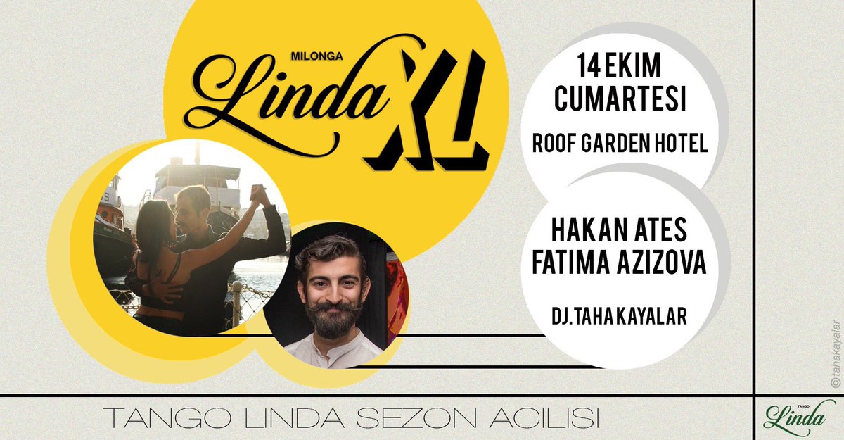 tangolindaa's tweet photo. Tango Linda Sezon Açılışı 14 Ekim Cumartesi akşamı Roof Garden Hotel'de! https://t.co/MRbFFunk1G