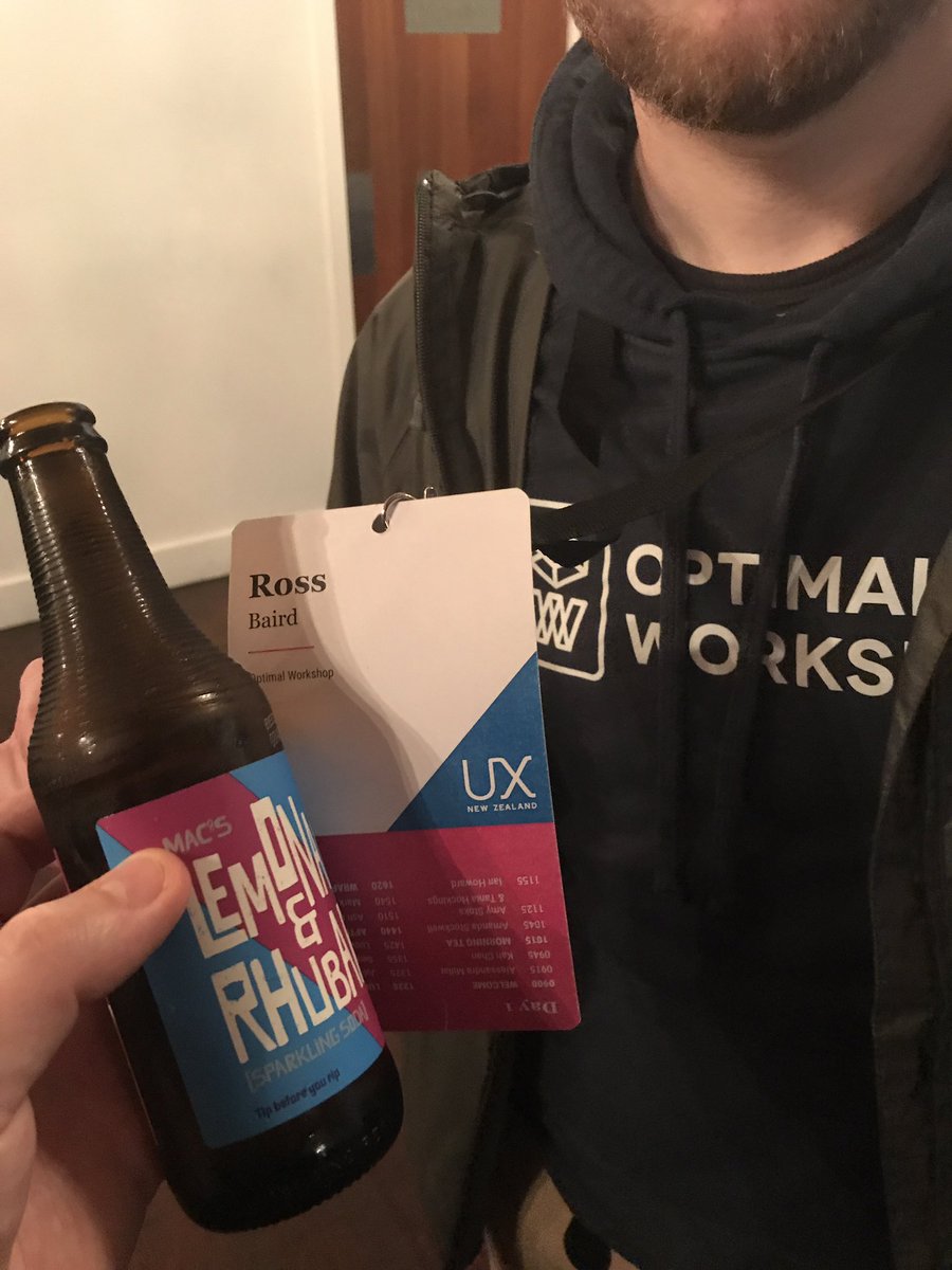 #uxnz2017 sponsoring the drinks!! Good effort! <a href="/optimalworkshop/">Optimal Workshop</a> <a href="/raspygold/">Ross Baird</a>