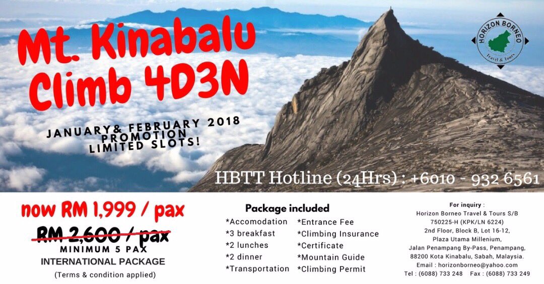 Michell_Chell's tweet image. Good news hikers! #hikers #naturelover #mtkinabalu #promotion Book now!
