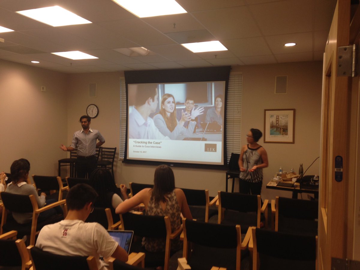 L.E.K. Consultants prep students for case interviews <a href="/StanfordBEAM/">Stanford Career Edu.</a> <a href="/MeganBEAMing/">Megan Dino</a>